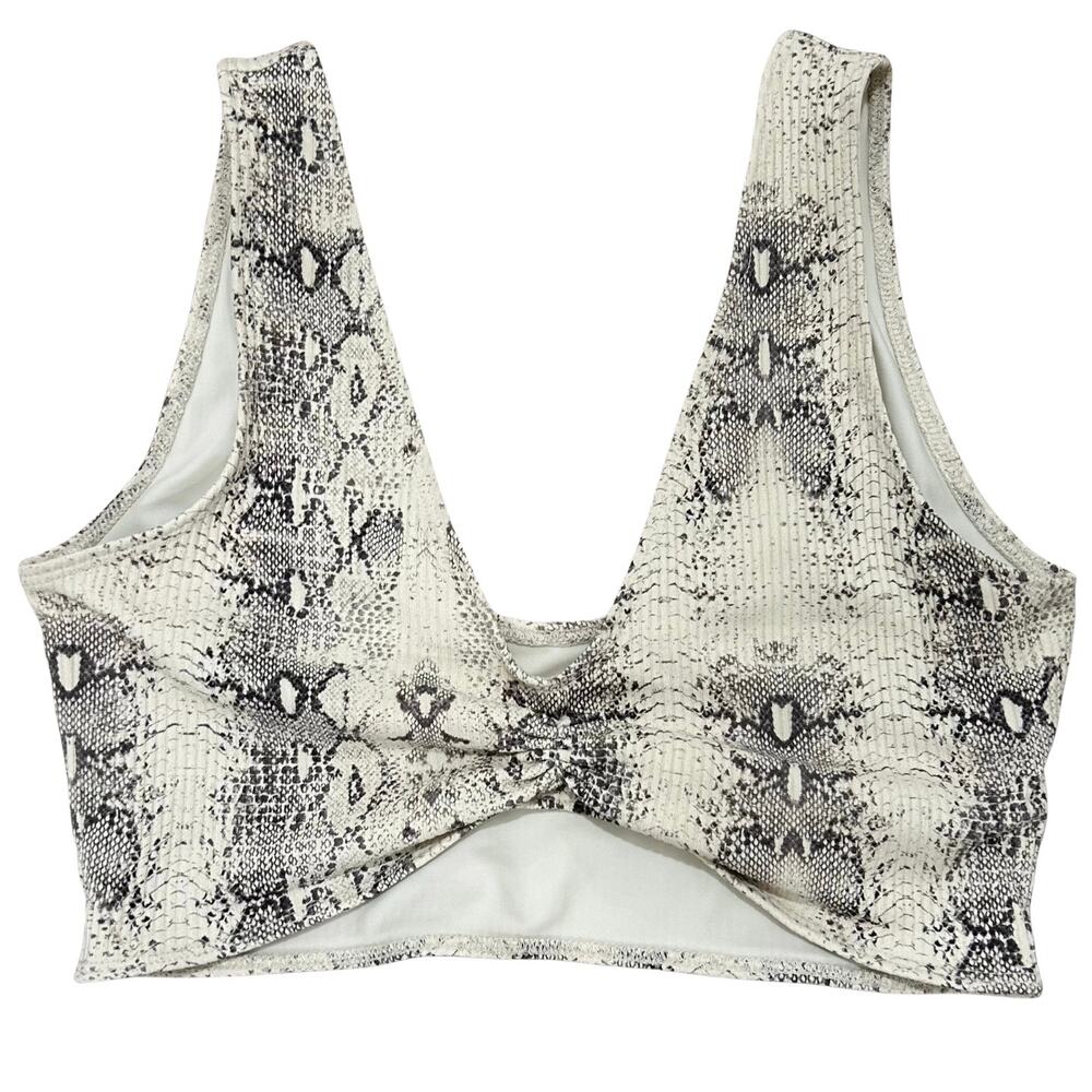 Montce Kim Variation Surf Top Snake Rib Print Sports Bra Bikini Swim Large - Picture 11 of 14